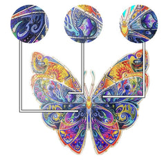 Colorful Butterfly Wooden Puzzle for Kids and Adults