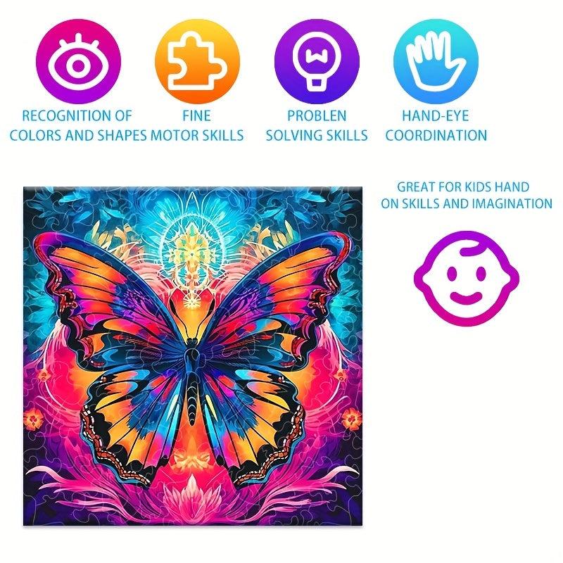Butterfly Wooden Puzzle Game Fun Gift for Family & Friends