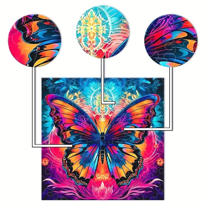 Butterfly Wooden Puzzle Game Fun Gift for Family & Friends
