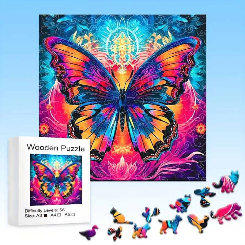 Butterfly Wooden Puzzle Game Fun Gift for Family & Friends