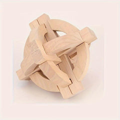 Wooden Kongming Lock 3D Puzzle for Adults and Kids