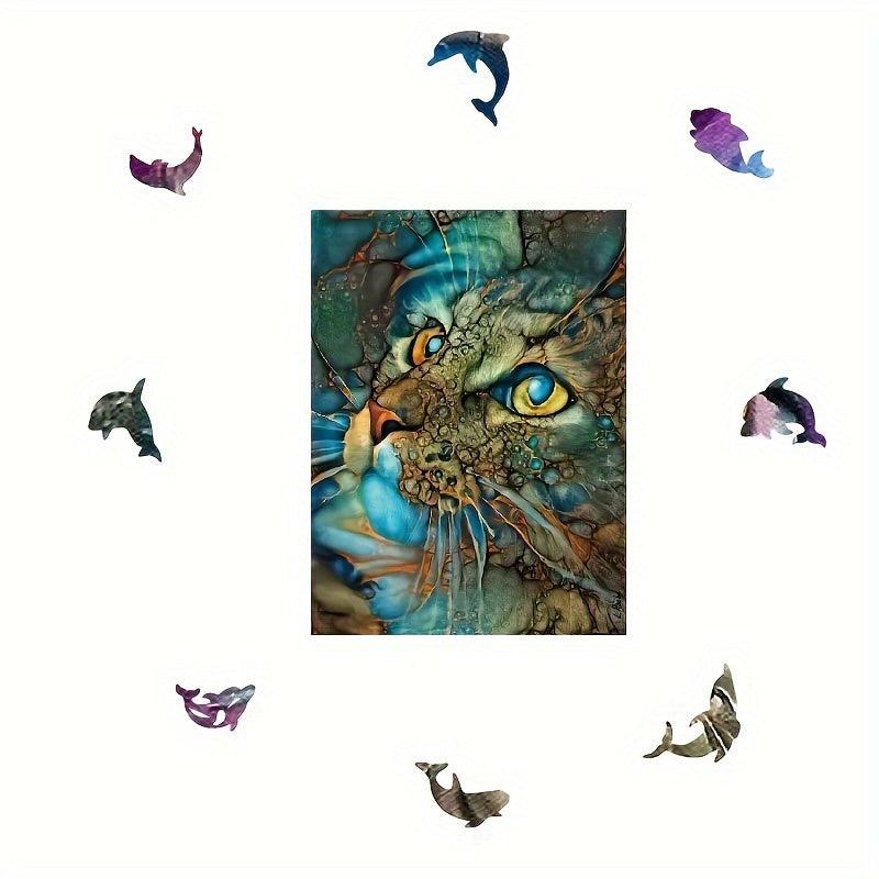 Melancholy Cat Wooden Puzzle Toys For Adults and Children