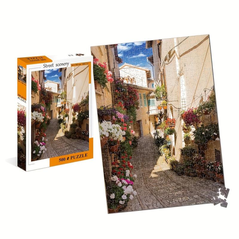 500 Piece Street Scenery Puzzle for Adults - Vibrant Colors - Family Fun