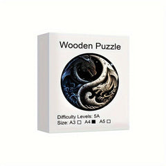 Dragon Yin Yang Wooden Puzzle Special Shaped Animal Puzzle