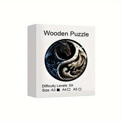 Dragon Yin Yang Wooden Puzzle Special Shaped Animal Puzzle