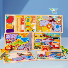 Creative 3D Jigsaw Puzzle for Cognitive Development, Durable Wood Craft