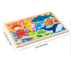 Creative 3D Jigsaw Puzzle for Cognitive Development, Durable Wood Craft