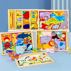 Creative 3D Jigsaw Puzzle for Cognitive Development, Durable Wood Craft