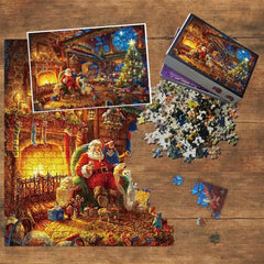 1000 Pc Christmas Santa Claus Jigsaw Puzzle Stocking Stuffer Home Decor