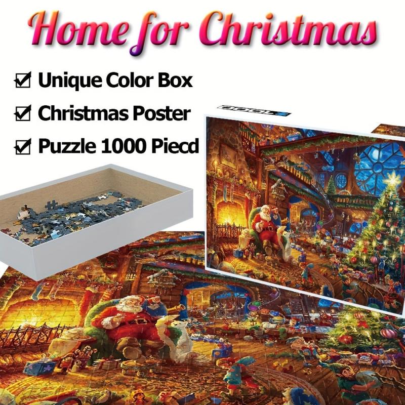 1000 Pc Christmas Santa Claus Jigsaw Puzzle Stocking Stuffer Home Decor