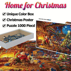 1000 Pc Christmas Santa Claus Jigsaw Puzzle Stocking Stuffer Home Decor