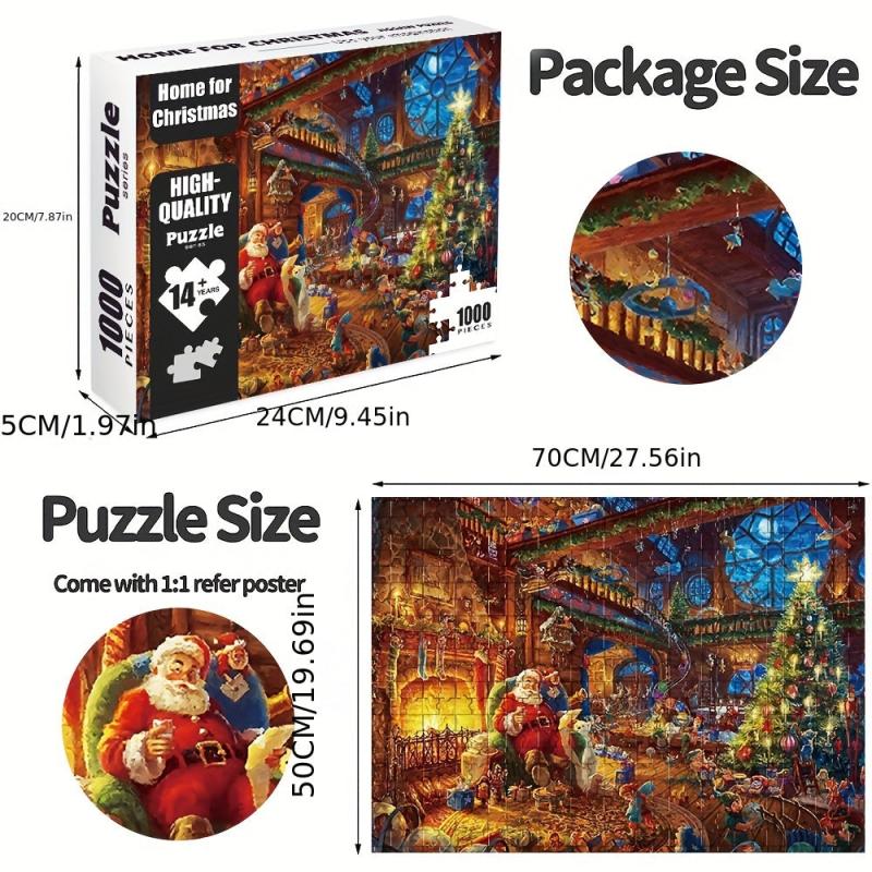1000 Pc Christmas Santa Claus Jigsaw Puzzle Stocking Stuffer Home Decor