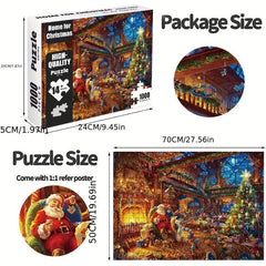 1000 Pc Christmas Santa Claus Jigsaw Puzzle Stocking Stuffer Home Decor