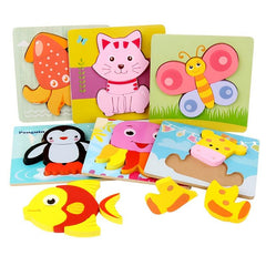 Wooden Jigsaw Puzzles for Kids Ages 1-3 Boys Girls 5.6x5.6
