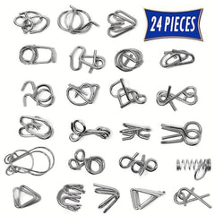 Assorted Metal Wire Puzzle Toys for Party Favors - Set of 12