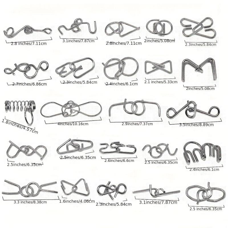 Assorted Metal Wire Puzzle Toys for Party Favors - Set of 12