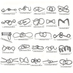 Assorted Metal Wire Puzzle Toys for Party Favors - Set of 12