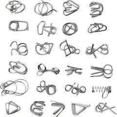 Assorted Metal Wire Puzzle Toys for Party Favors - Set of 12