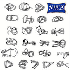 Assorted Metal Wire Puzzle Toys for Party Favors - Set of 12