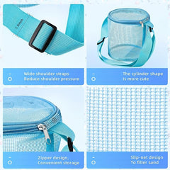 Mesh Shell Storage Bag Beach Sand Digging Bucket Toy Collection Bag