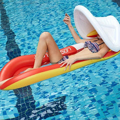 Inflatable Deck Chair Water Toy with Canopy