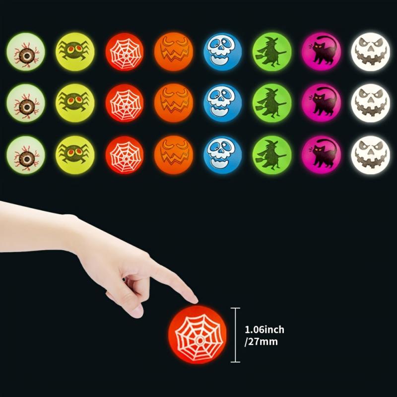 NOC 8pcs Halloween Glow In The Dark Bouncing Balls