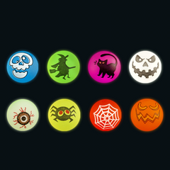NOC 8pcs Halloween Glow In The Dark Bouncing Balls