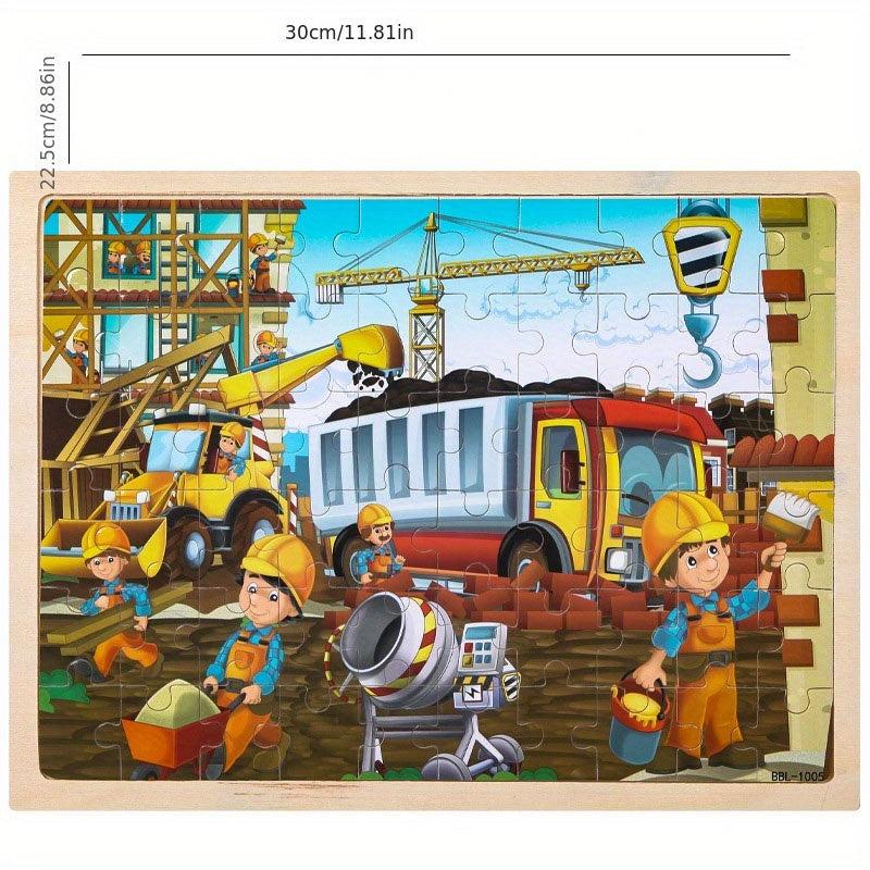 60-Piece Children's Puzzle - Construction Team, Animal Park, Toys