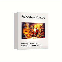 Santa Claus Wooden Puzzle Christmas Gift Party Game Interesting Toy