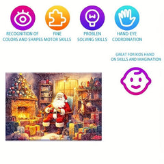Santa Claus Wooden Puzzle Christmas Gift Party Game Interesting Toy