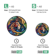 Lions Wooden Puzzle with Challenging High Difficulty - Irregular Shape Particles