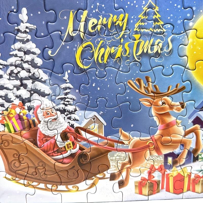 54pcs Christmas Santa Claus Reindeer Sled Puzzle Toy