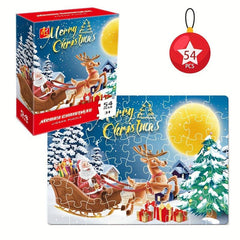 54pcs Christmas Santa Claus Reindeer Sled Puzzle Toy