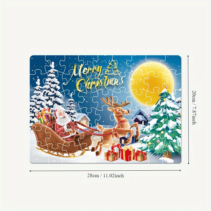 54pcs Christmas Santa Claus Reindeer Sled Puzzle Toy