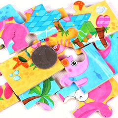 Wooden Children's Puzzle 4 in 1 Iron Box Animal Puzzle Board Toy