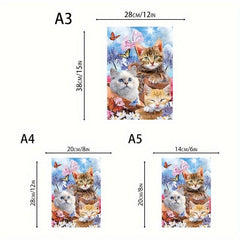Three Cats Wooden Puzzle High Irregular Shaped Animal Game Christmas Gift