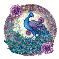 Purple Peacock Wooden Puzzle - Perfect Peacock Lover's Gift