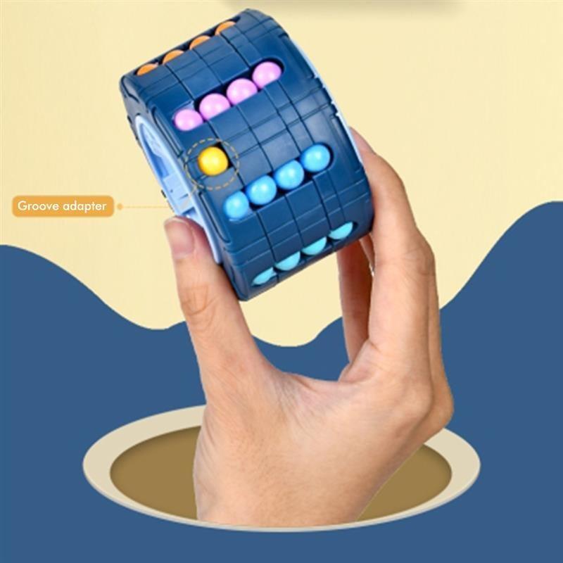 3D Cylindrical Cube Toy Magic Bean red Gyroscope Rotating