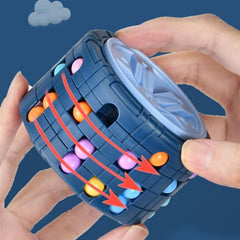 3D Cylindrical Cube Toy Magic Bean red Gyroscope Rotating