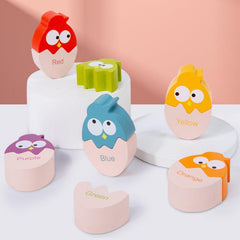 Wooden Chick Shape Matching Toy for Early Education