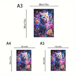 Cat Flower Wooden Puzzle Irregular Shaped Animals Party Games Christmas