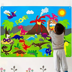 3D DIY Felt Game: Story Board, Busy Board, Dinosaur Animals