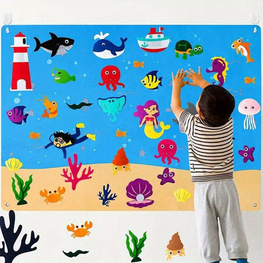 3D DIY Felt Game: Story Board, Busy Board, Dinosaur Animals