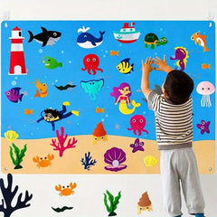 3D DIY Felt Game: Story Board, Busy Board, Dinosaur Animals