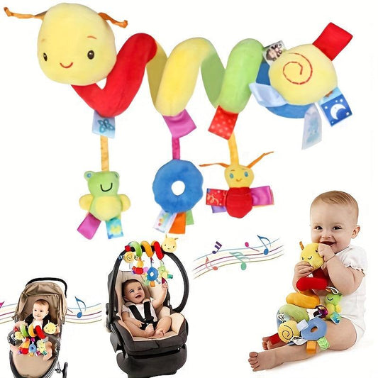 Baby Bed Spiral Plush Activity Toys Cartoon Animal Hanging Stroller Toys