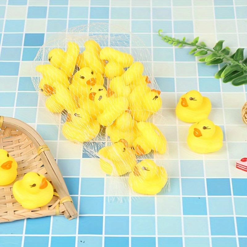 20pcs Rubber Yellow Duck Baby Shower Water Toys - Children Gift Baby Bath Toys