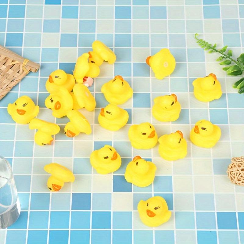 20pcs Rubber Yellow Duck Baby Shower Water Toys - Children Gift Baby Bath Toys