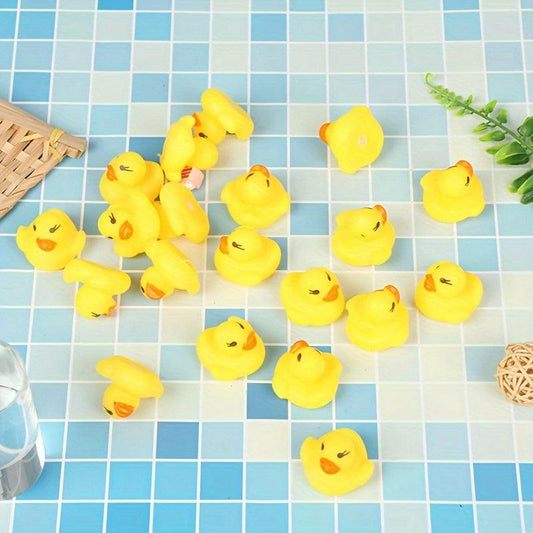 20pcs Rubber Yellow Duck Baby Shower Water Toys - Children Gift Baby Bath Toys