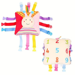 Animal Buckle Square Plush Bag Toddlers Sensory Buckle Pillow Toy