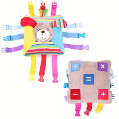 Animal Buckle Square Plush Bag Toddlers Sensory Buckle Pillow Toy